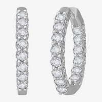 (H-I / Si1) Womens 3 CT. T.W. Lab Grown White Diamond 14K Gold 22.5mm Hoop Earrings