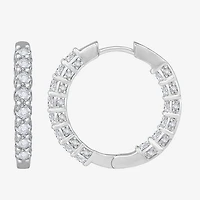 (H-I / Si1) Womens 3 CT. T.W. Lab Grown White Diamond 14K Gold 22.5mm Hoop Earrings