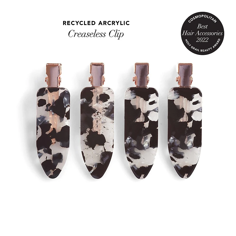 Kitsch Eco Friendly Creaseless Clip 4pc Set Black Terrazzo
