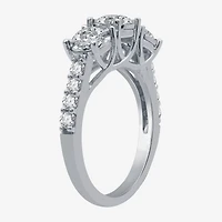 Love Lives Forever (G / Si1-Si2) Womens 1 1/2 CT. T.W. Lab Grown White Diamond 10K Gold Round 3-Stone Engagement Ring