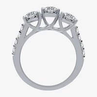 Love Lives Forever (G / Si1-Si2) Womens 1 1/2 CT. T.W. Lab Grown White Diamond 10K Gold Round 3-Stone Engagement Ring