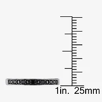 Midnight Black Womens 2MM 1/10 CT. T.W. Natural Diamond Sterling Silver Wedding Band