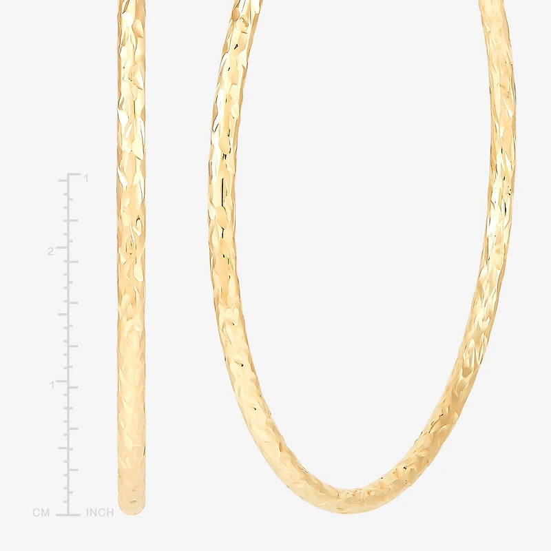 Womens 14K Gold 50mm Round Hoop Earrings