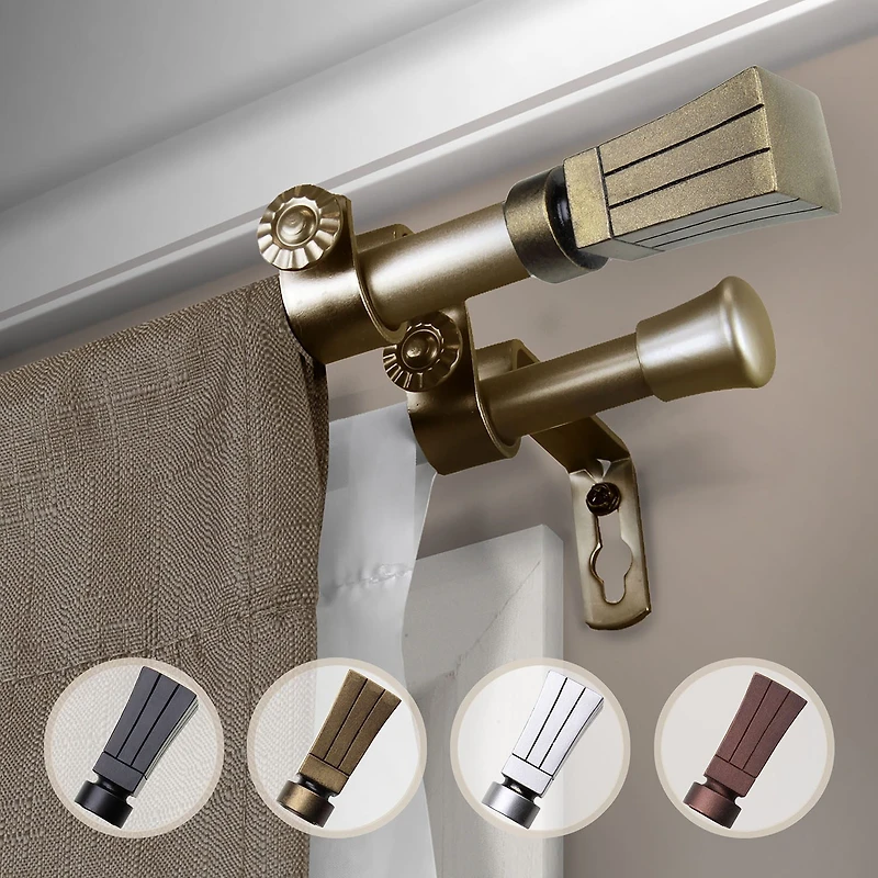 Rod Desyne Flare ⅝" Adjustable Double Curtain