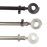 Rod Desyne 13/16" Adjustable Curtain with Coil Finials