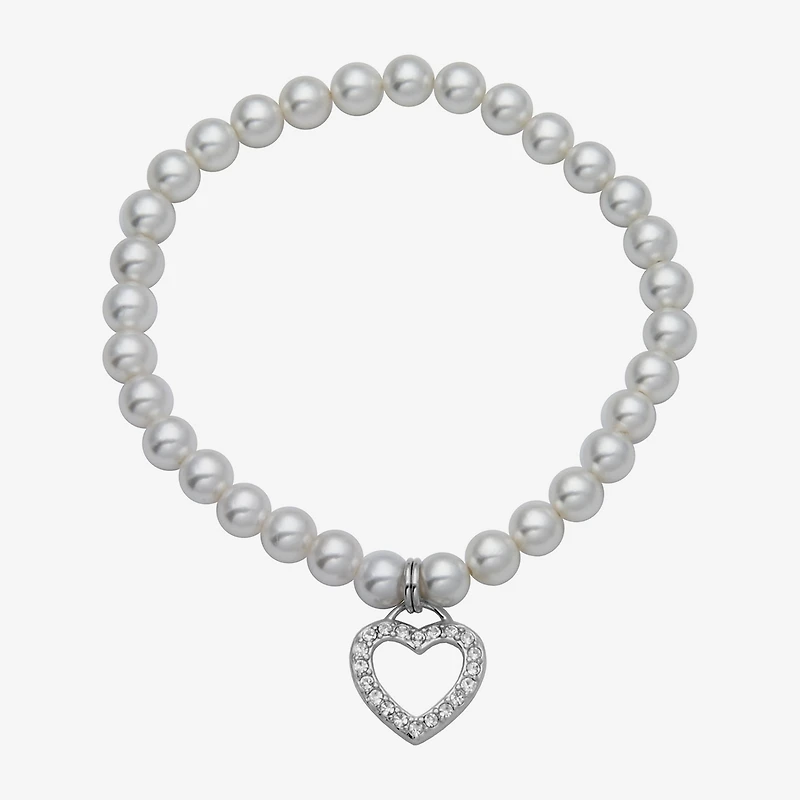 Girls White Cultured Freshwater Pearl Sterling Silver Heart 2-pc. Jewelry Set