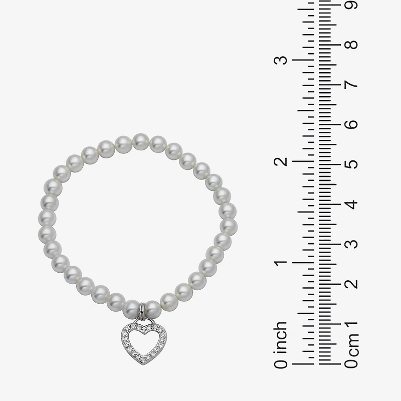 Girls White Cultured Freshwater Pearl Sterling Silver Heart 2-pc. Jewelry Set