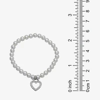 Girls White Cultured Freshwater Pearl Sterling Silver Heart 2-pc. Jewelry Set