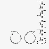Sterling Silver Wide Textured Hoop Earrings