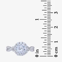 DiamonArt® Womens 3 1/2 CT. T.W White Cubic Zirconia Sterling Silver Engagement Ring
