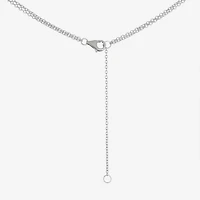 Diamonart Layered Look "Mom" Womens White Cubic Zirconia Sterling Silver Heart 16 Inch Pendant Necklace