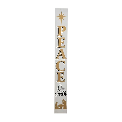Glitzhome Wooden Nativity Peace Christmas Porch Sign