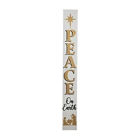 Glitzhome Wooden Nativity Peace Christmas Porch Sign