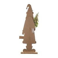 Glitzhome Lighted Wooden Santa Decor Christmas Porch Sign