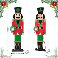 Glitzhome Metal Nutcracker Decor Christmas Porch Sign