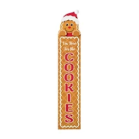 Glitzhome Wood Gingerbread Man Decor Christmas Porch Sign