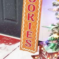 Glitzhome Wood Gingerbread Man Decor Christmas Porch Sign