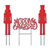 Glitzhome Set Of 3 Metal Nutcracker Christmas Yard Art