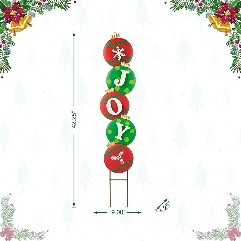 Glitzhome Metal Joy Ornament Christmas Yard Art