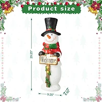Glitzhome Resin Snowman Decor Christmas Porch Sign