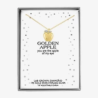 Diamond Accent "Apple Of My Eye" (G-H / I1-I2) Womens Diamond Accent Lab Grown White Diamond 14K Gold Over Silver 16 Inch Pendant Necklace