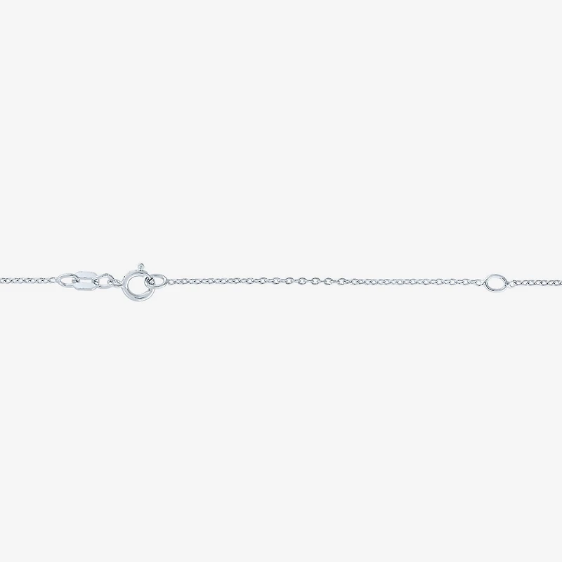 "Travel" (G-H / I1-I2) Airplane Womens Diamond Accent Lab Grown White Diamond Sterling Silver 16 Inch Pendant Necklace