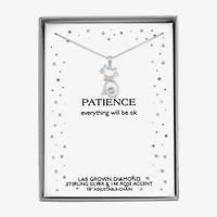 Diamond Accent (G-H / I1-I2) "Cat" Womens Diamond Accent Lab Grown White Diamond Accent 14K Rose Gold Over Silver Sterling Silver 16 Inch Pendant Necklace