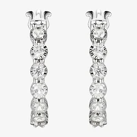 Womens 1/10 CT. T.W. Natural White Diamond Sterling Silver 18mm Hoop Earrings