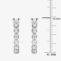 Womens 1/10 CT. T.W. Natural White Diamond Sterling Silver 18mm Hoop Earrings