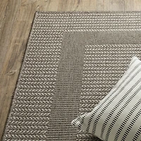 Covington Home Carina Textured Border Indoor Outdoor Rectangular Area Rug