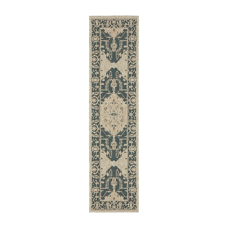 Covington Home Long Island Medallion 22"X90" Indoor Outdoor Rectangular Runner