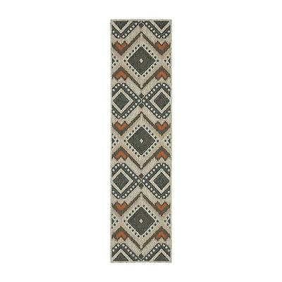 Covington Home Long Island Tribal Diamonds 22"X90" Indoor Outdoor Rectangular Runner