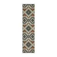Covington Home Long Island Tribal Diamonds 22"X90" Indoor Outdoor Rectangular Runner