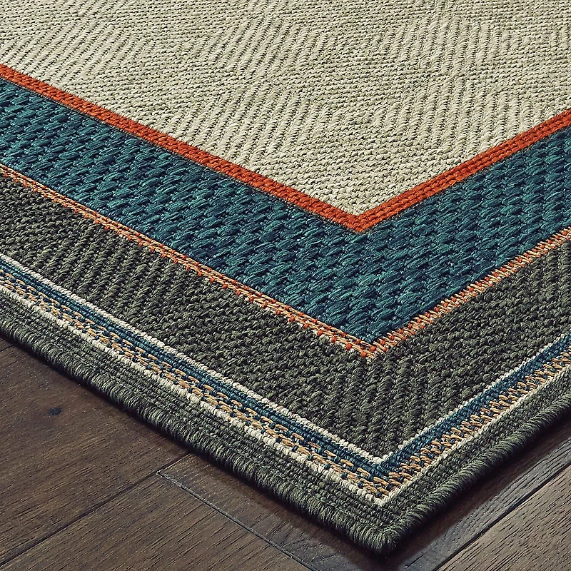 Covington Home Long Island Casual Border 39"X60" Indoor Outdoor Rectangular Accent Rug