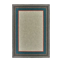 Covington Home Long Island Casual Border Indoor Outdoor Rectangular Area Rug