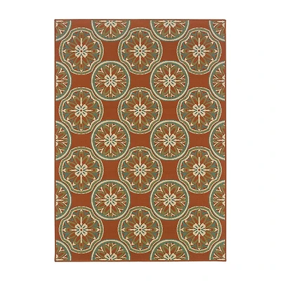 Covington Home Majorca Floral Lattice Indoor Outdoor Rectangular Accent Rug