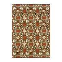 Covington Home Majorca Floral Lattice Indoor Outdoor Rectangular Accent Rug