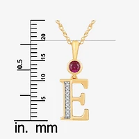 E Womens Lab Created Red Ruby 14K Gold Over Silver 18 Inch Pendant Necklace