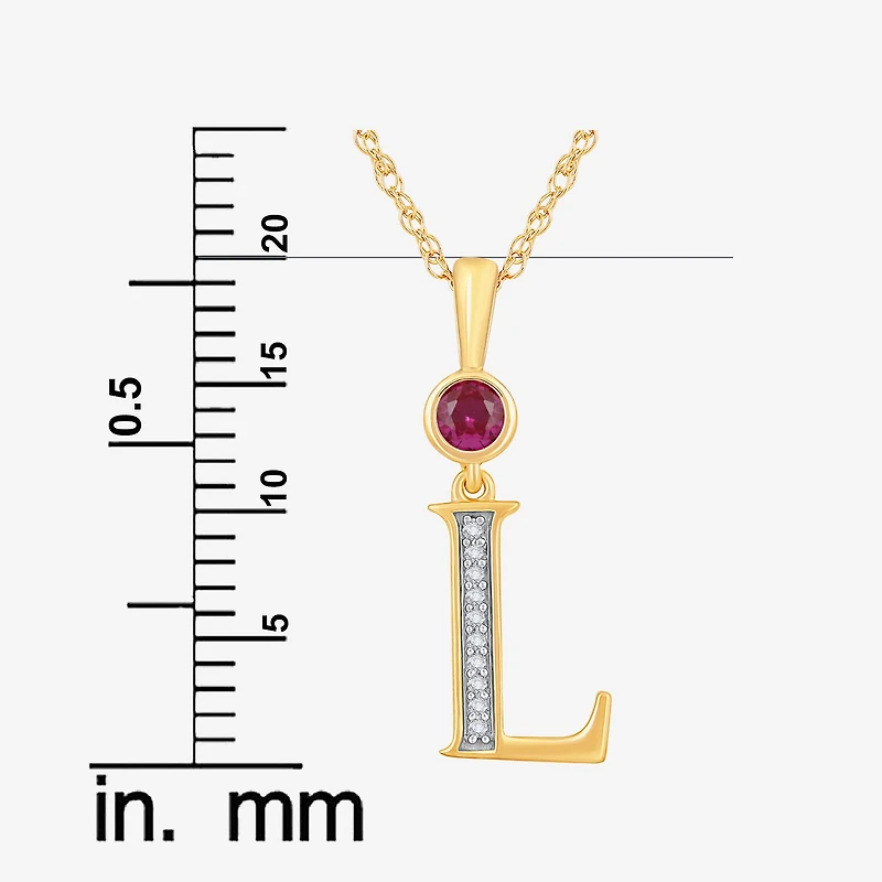 Womens Lab Created Red Ruby 14K Gold Over Silver 18 Inch Pendant Necklace