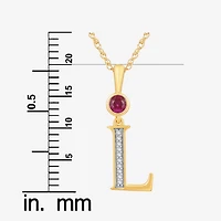 Womens Lab Created Red Ruby 14K Gold Over Silver 18 Inch Pendant Necklace