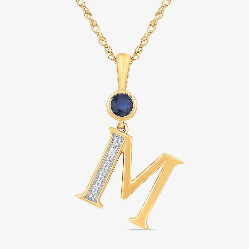 Womens Lab Created Blue Sapphire 14K Gold Over Silver 18 Inch Pendant Necklace