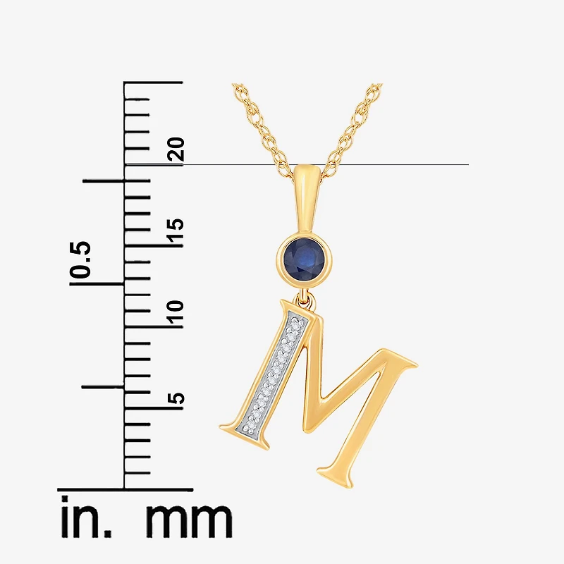 Womens Lab Created Blue Sapphire 14K Gold Over Silver 18 Inch Pendant Necklace