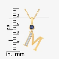 Womens Lab Created Blue Sapphire 14K Gold Over Silver 18 Inch Pendant Necklace