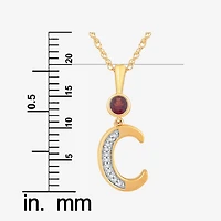 C Womens Genuine Red Garnet 14K Gold Over Silver 18 Inch Pendant Necklace