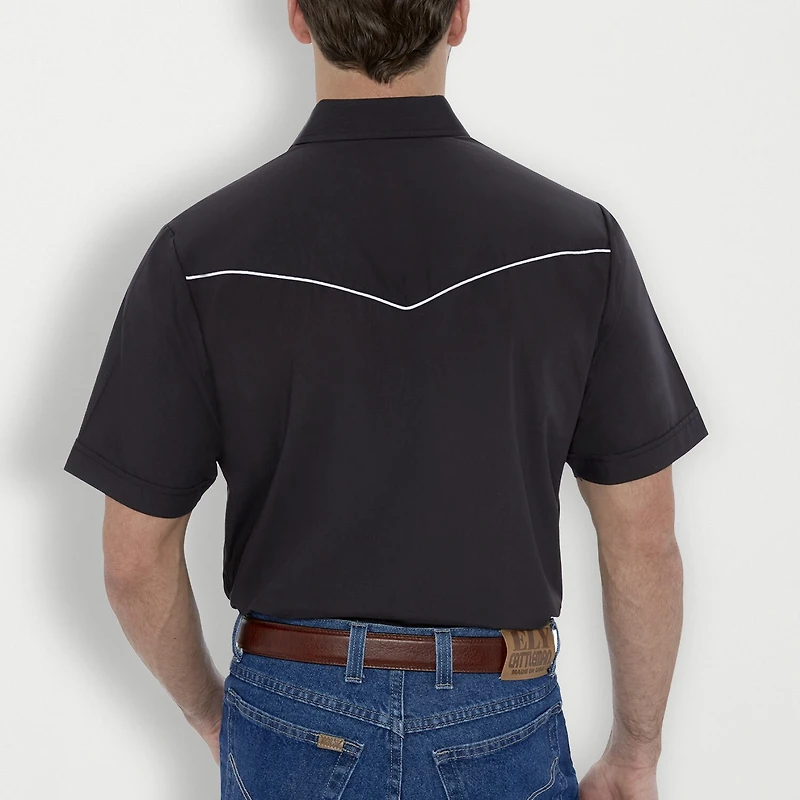 Ely Cattleman Western Mens Short Sleeve Classic Fit Button-Down Shirt