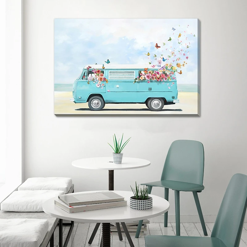 Streamline Art Fluttering Rainbow Canvas Art