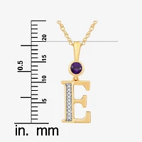 E Womens Genuine Purple Amethyst 14K Gold Over Silver 18 Inch Pendant Necklace
