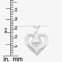 Love in Motion™ Lab-Created White Sapphire & Diamond-Accent Sterling Silver Heart Pendant Necklace