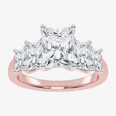 (G / Vs2-Si1) Womens 3 1/2 CT. T.W Lab Grown White Diamond 14K Gold 5-Stone Engagement Ring