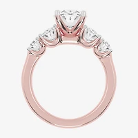 (G / Vs2-Si1) Womens 3 1/2 CT. T.W Lab Grown White Diamond 14K Gold Oval 5-Stone Engagement Ring